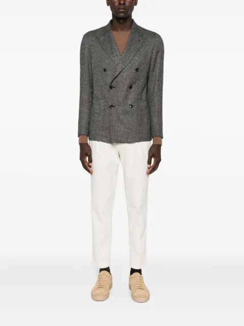 Tagliatore diagonal-pattern double-breasted blazer