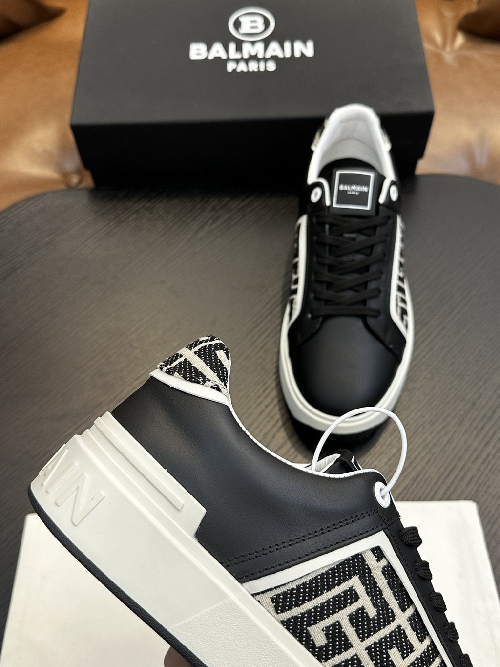 Balmain B-Skate Black and White Sneakers